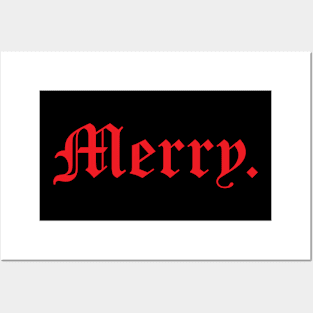 Merry Typography Posters and Art